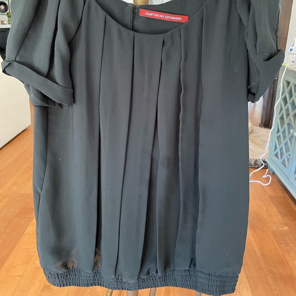 EUC black pleated scoop Comptoir des Cotonniers Top Size 36